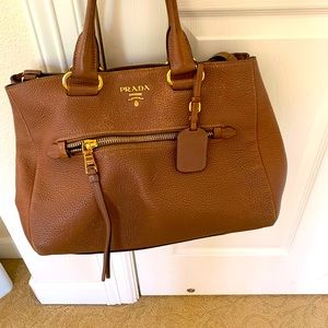 Prada Brown Leather Tote Bag